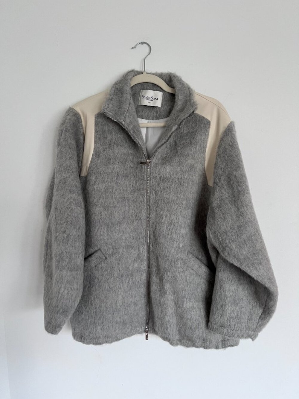 STUDIOSCOUT Heather Gray Wool Contrast Jacket XS